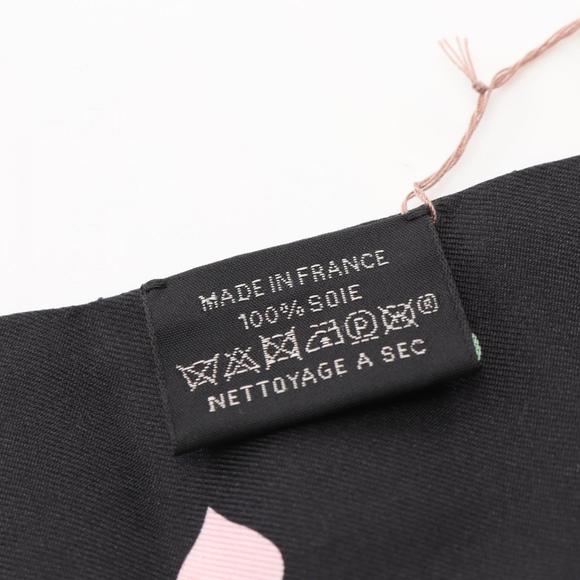 Hermes Twilly Tea Time Scarf Silk Women's Black Multicolor